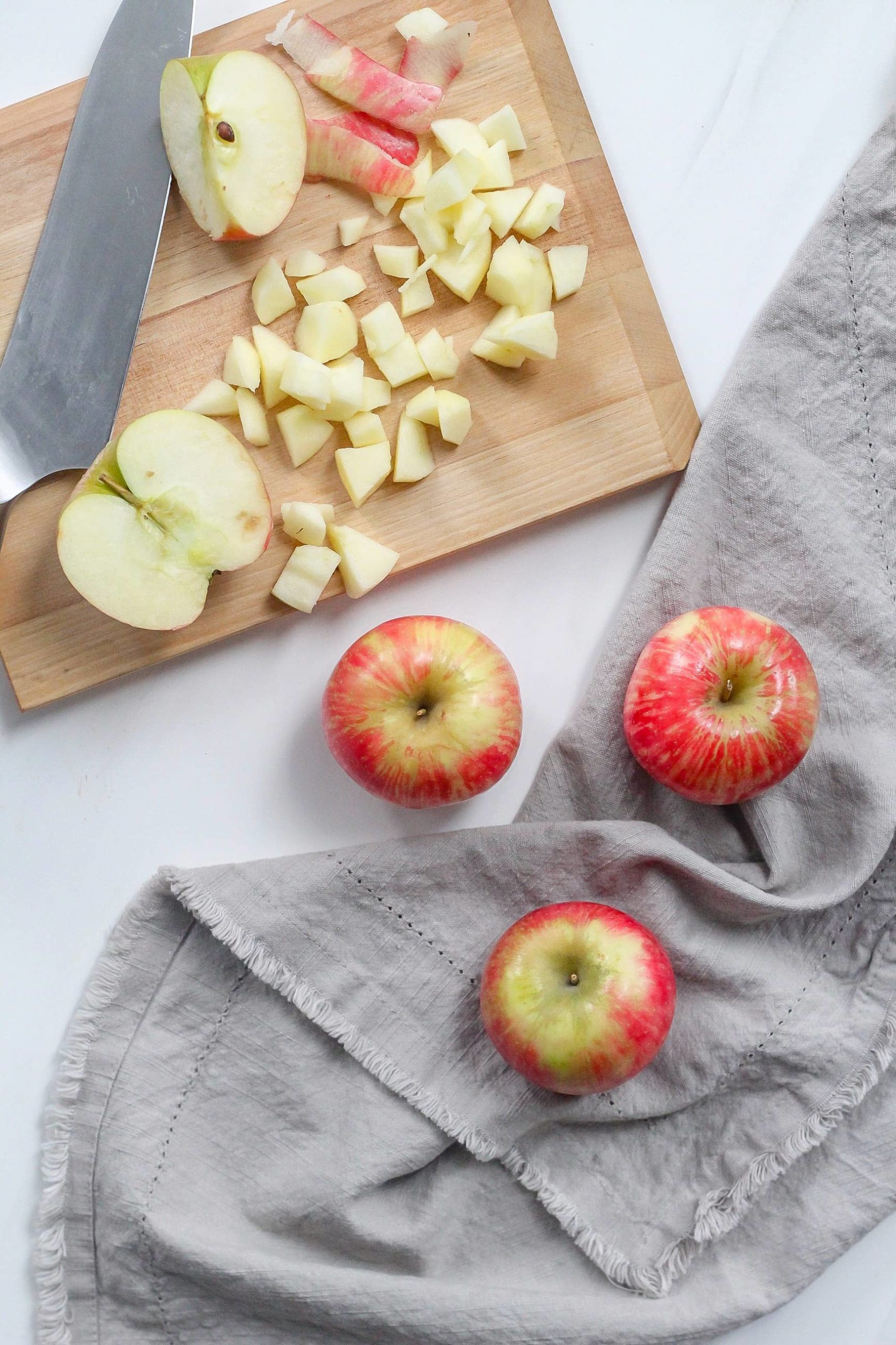 chopped apples 