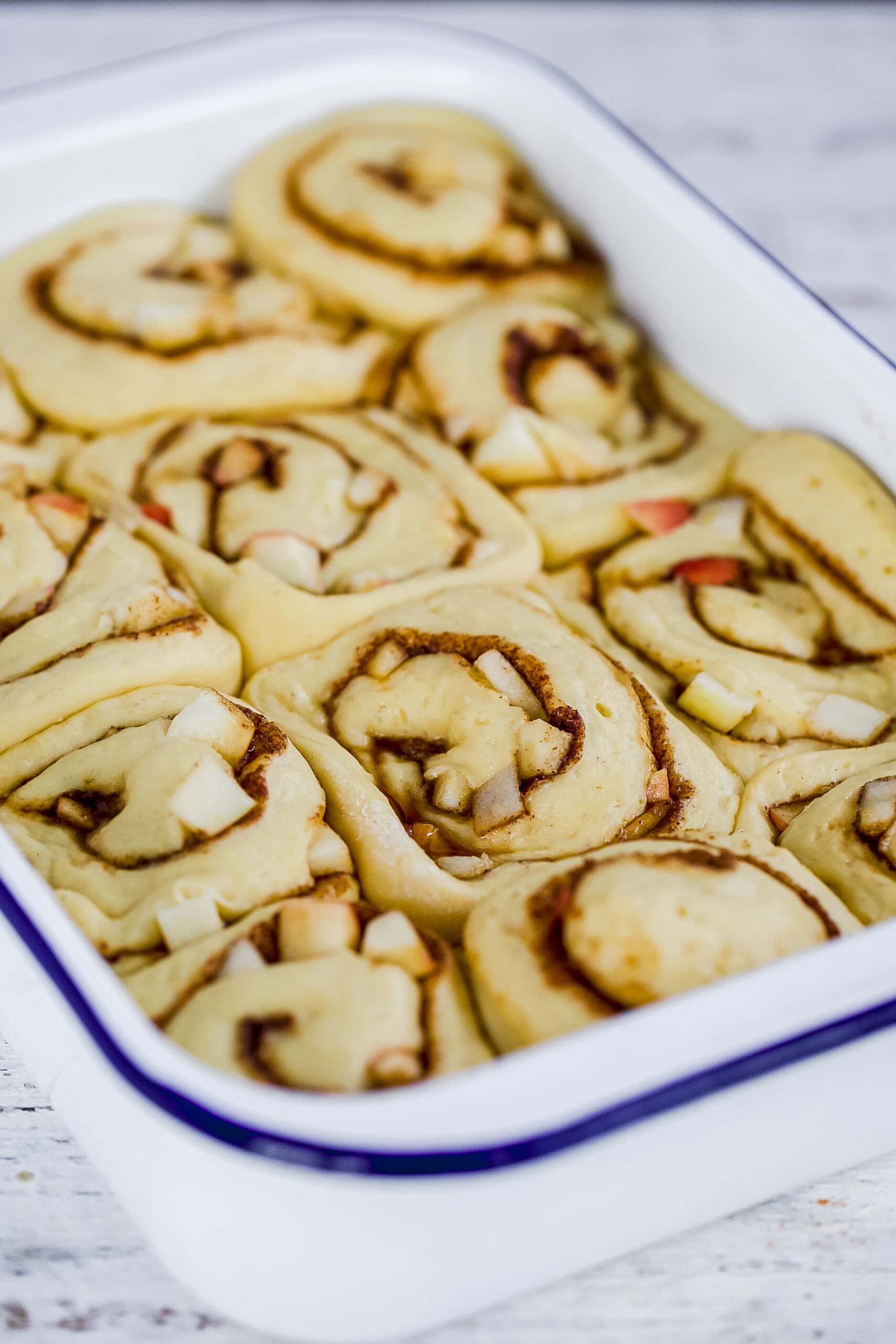 cinnamon rolls after second rise