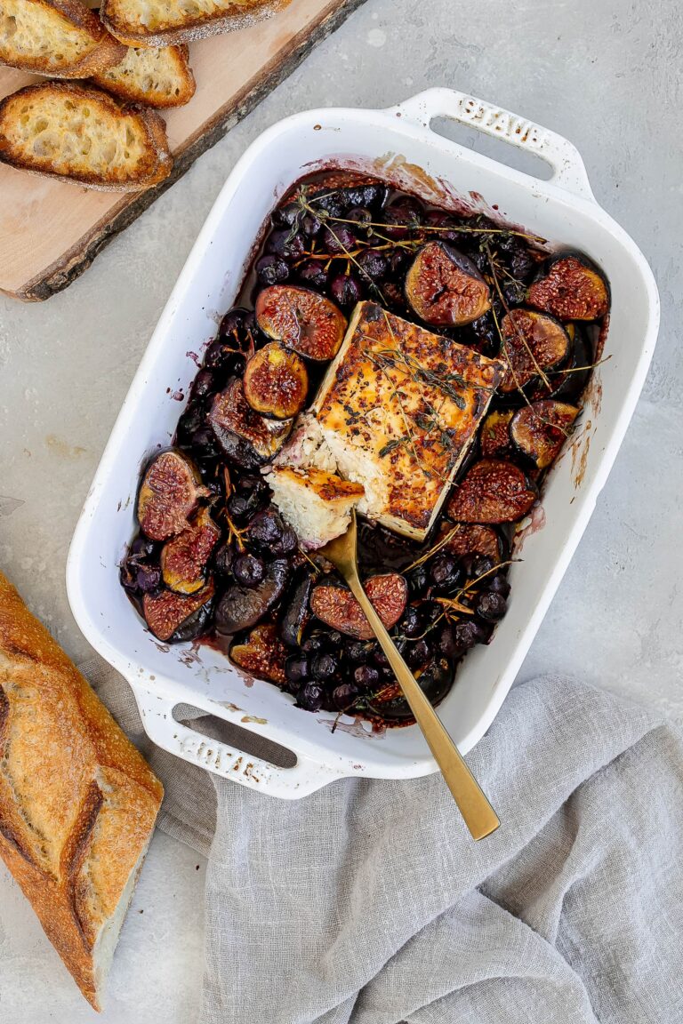 baked feta cheese with figs