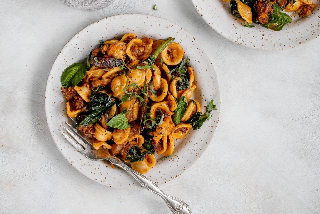 pasta with burrata