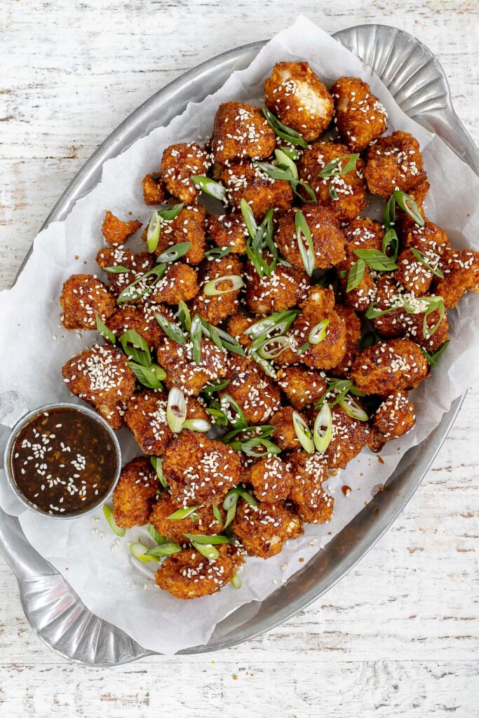 vegan general tso cauliflower