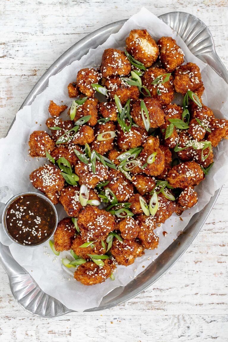 vegan general tso cauliflower