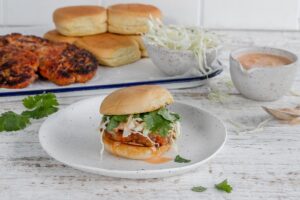 Korean chicken burgers