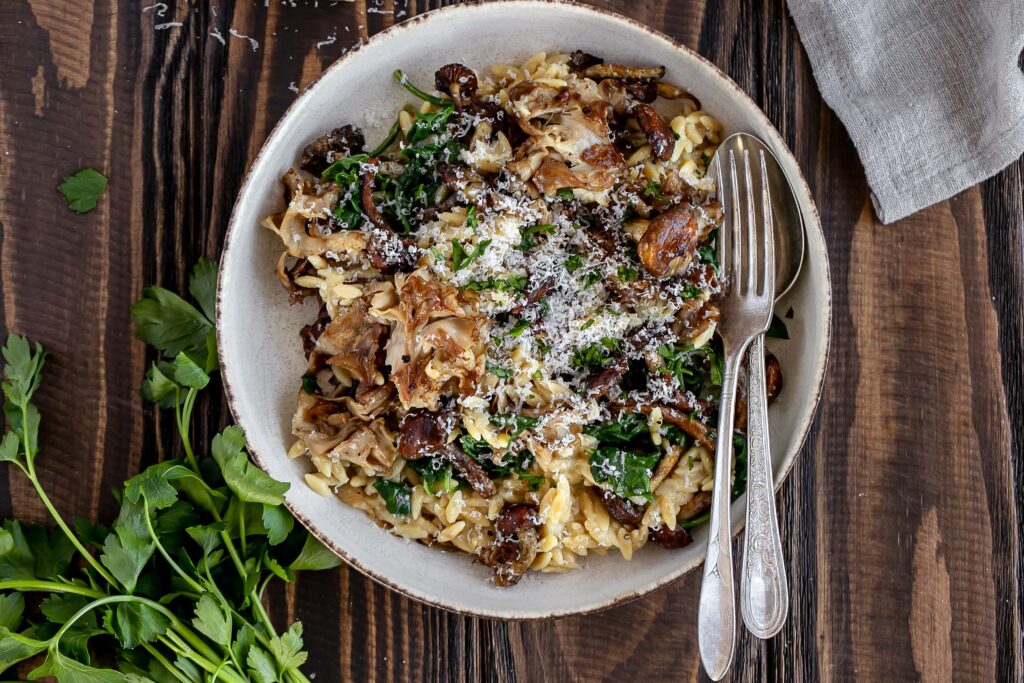 mushroom orzo risotto