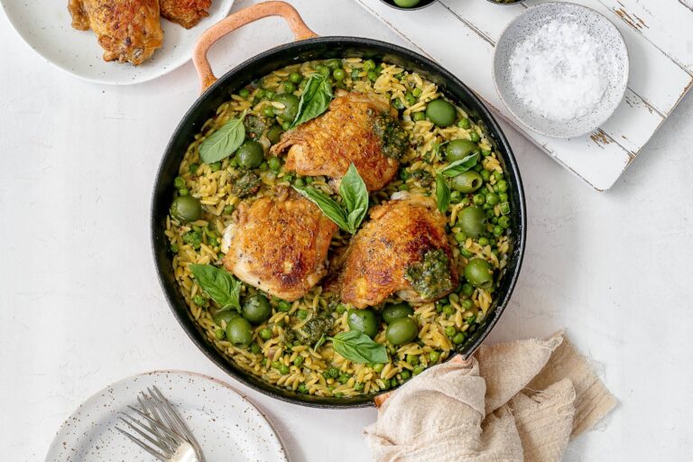 pesto chicken orzo