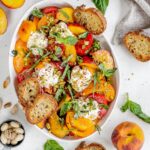 peach tomato burrata salad