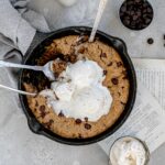 healthy peanut butter skillet cookie