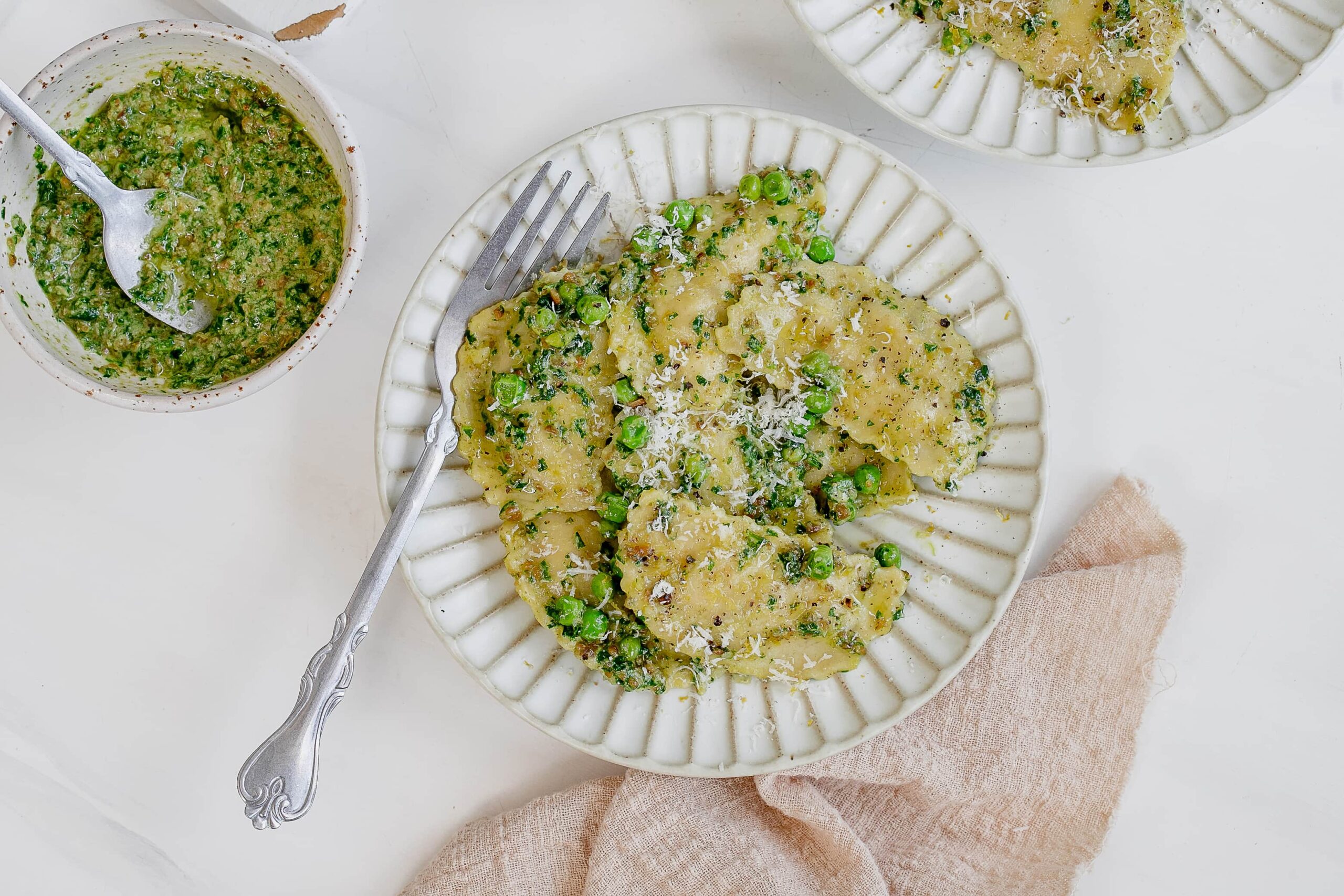 Ravioli with Creamy Spinach Pesto - holisticfoodie.com