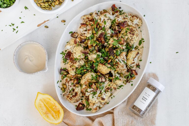 roasted cauliflower with tahini