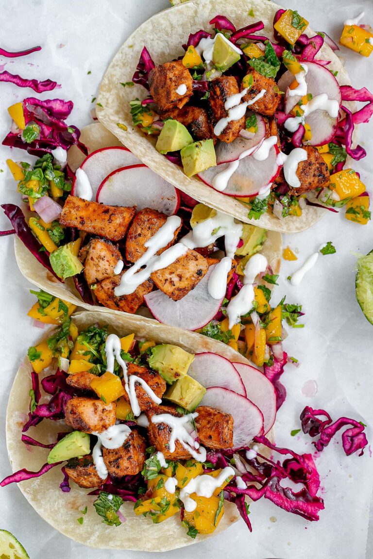 salmon tacos with mango salsa