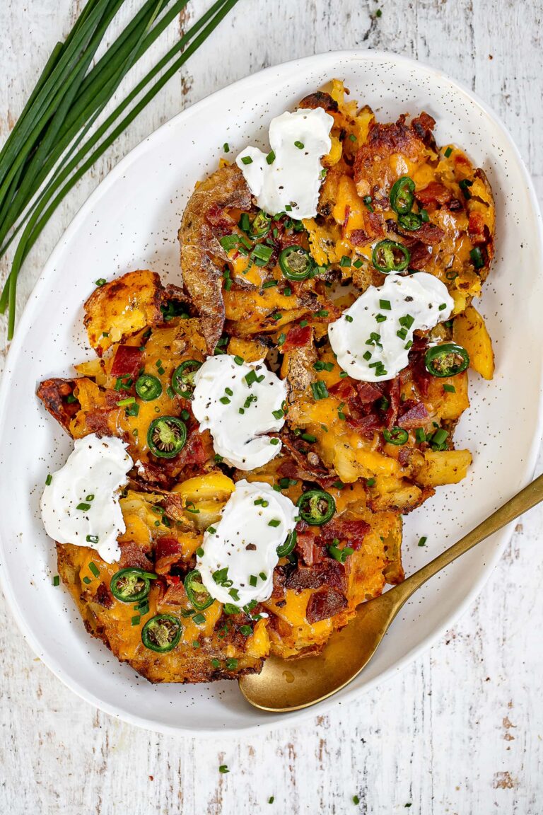 loaded smashed potatoes