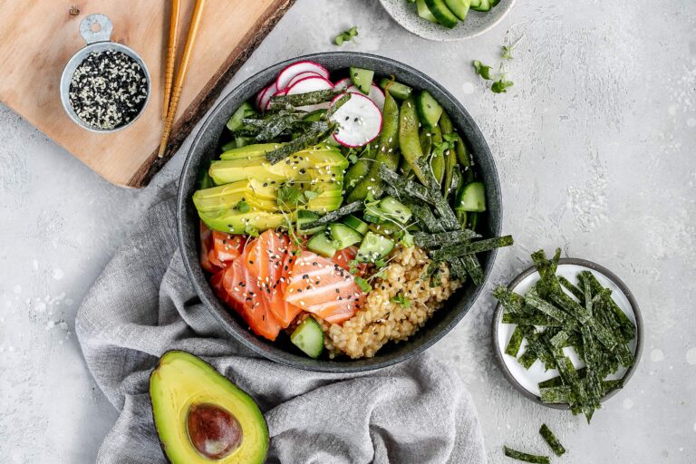 salmon sushi bowls