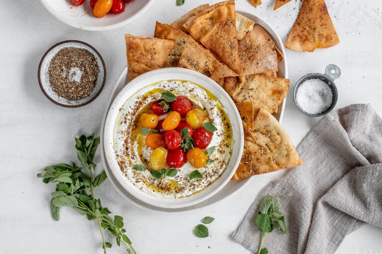 whipped feta with roasted tomatoes
