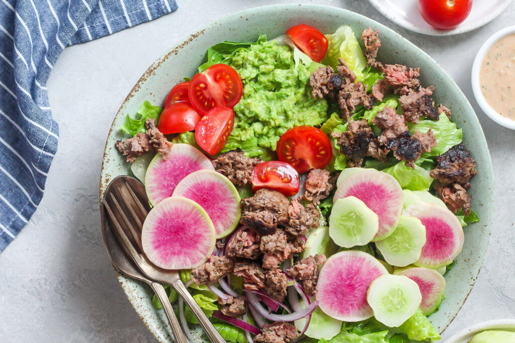 loaded burger bowl