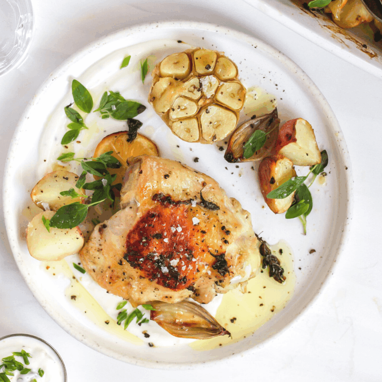 slow cooked chicken and potatoes