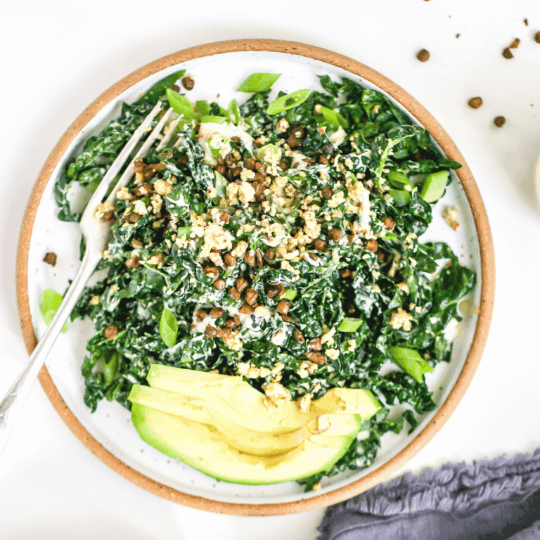 vegan kale caesar salad