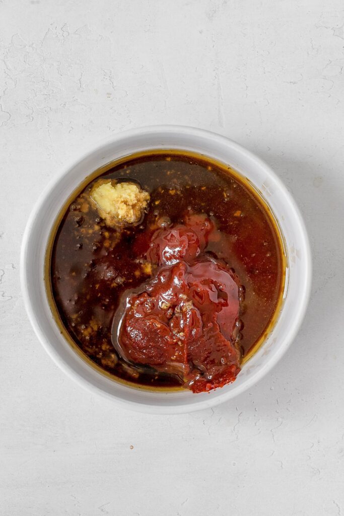 gochujang marinade ingredients in bowl.