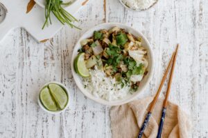 ground pork and cabbage stir fry.
