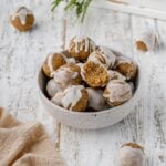 carrot cake bites in a bowl.