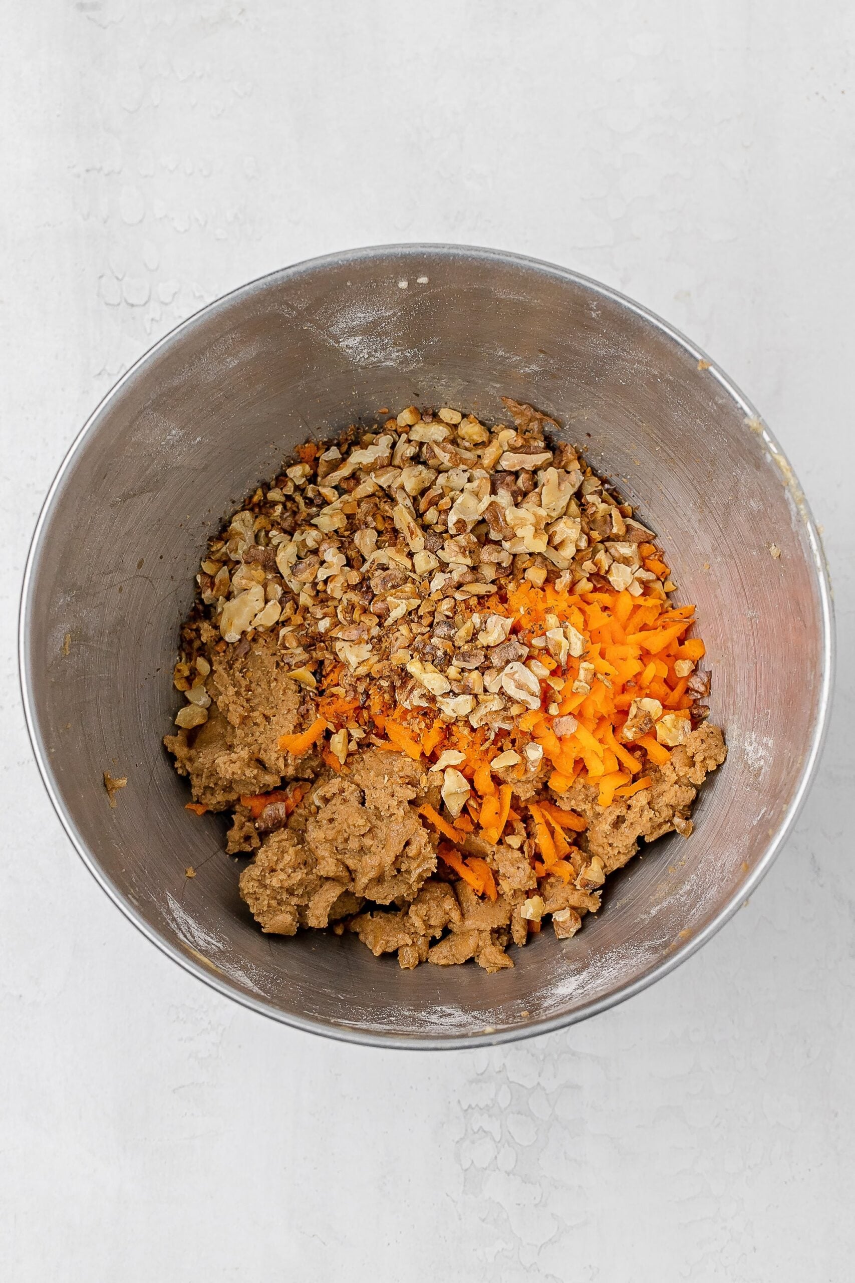 carrot and walnuts added to the cookie mixture. 