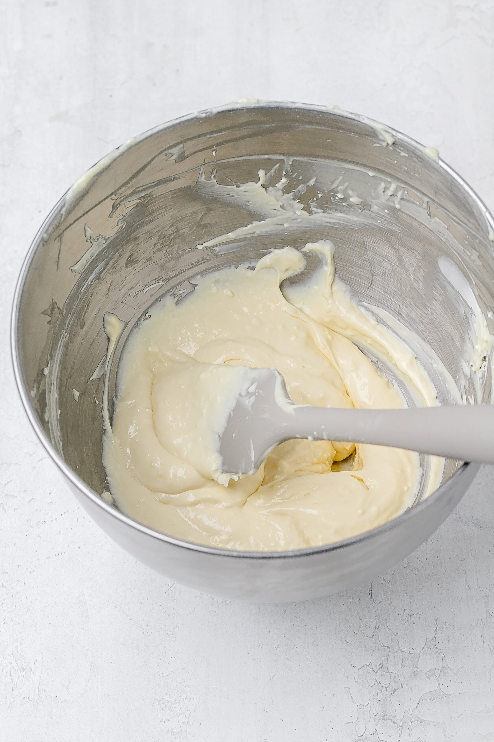 cream cheese layer in stand mixer. 