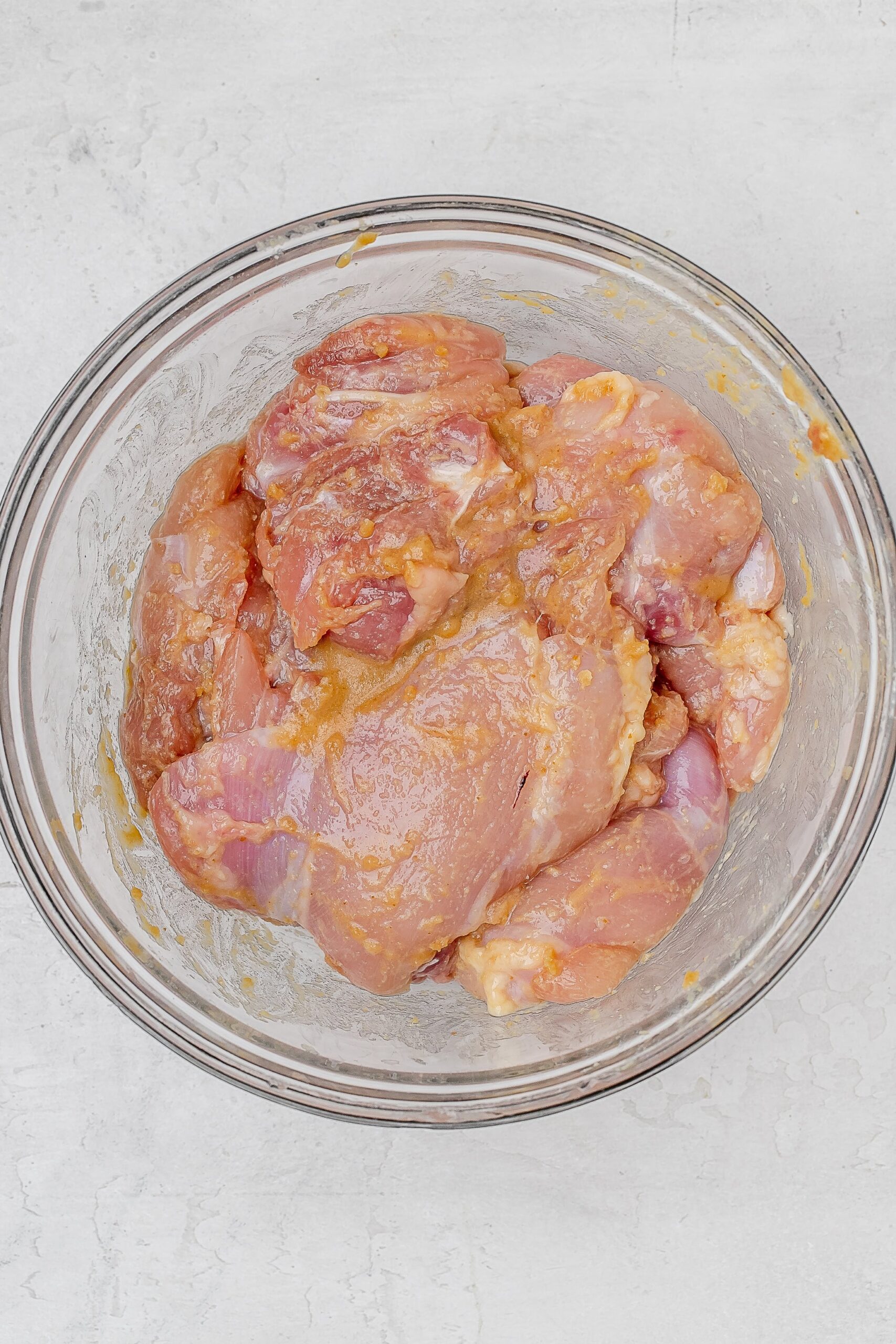 miso mixture on chicken in bowl. 