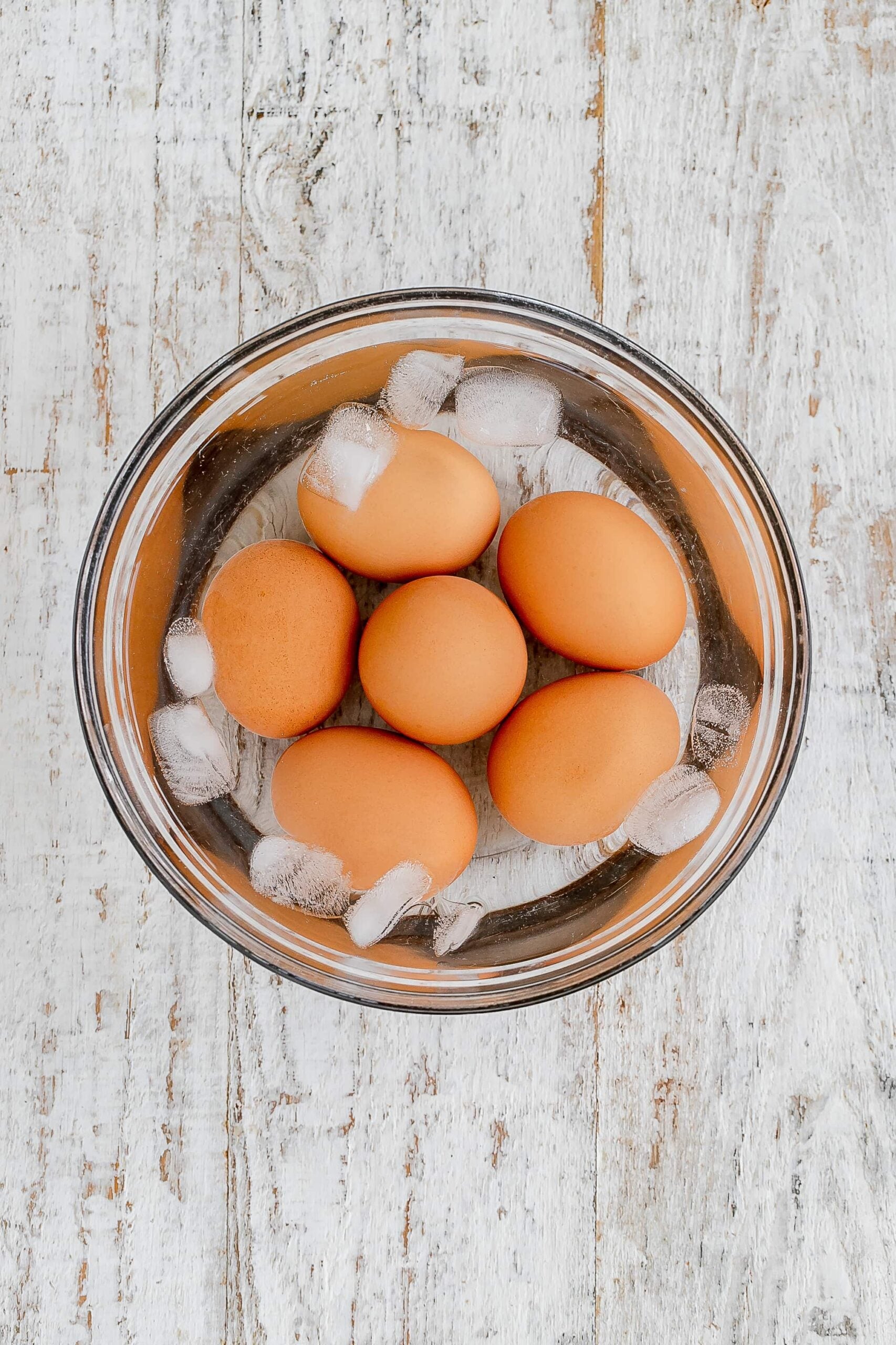 eggs in an ice bath.