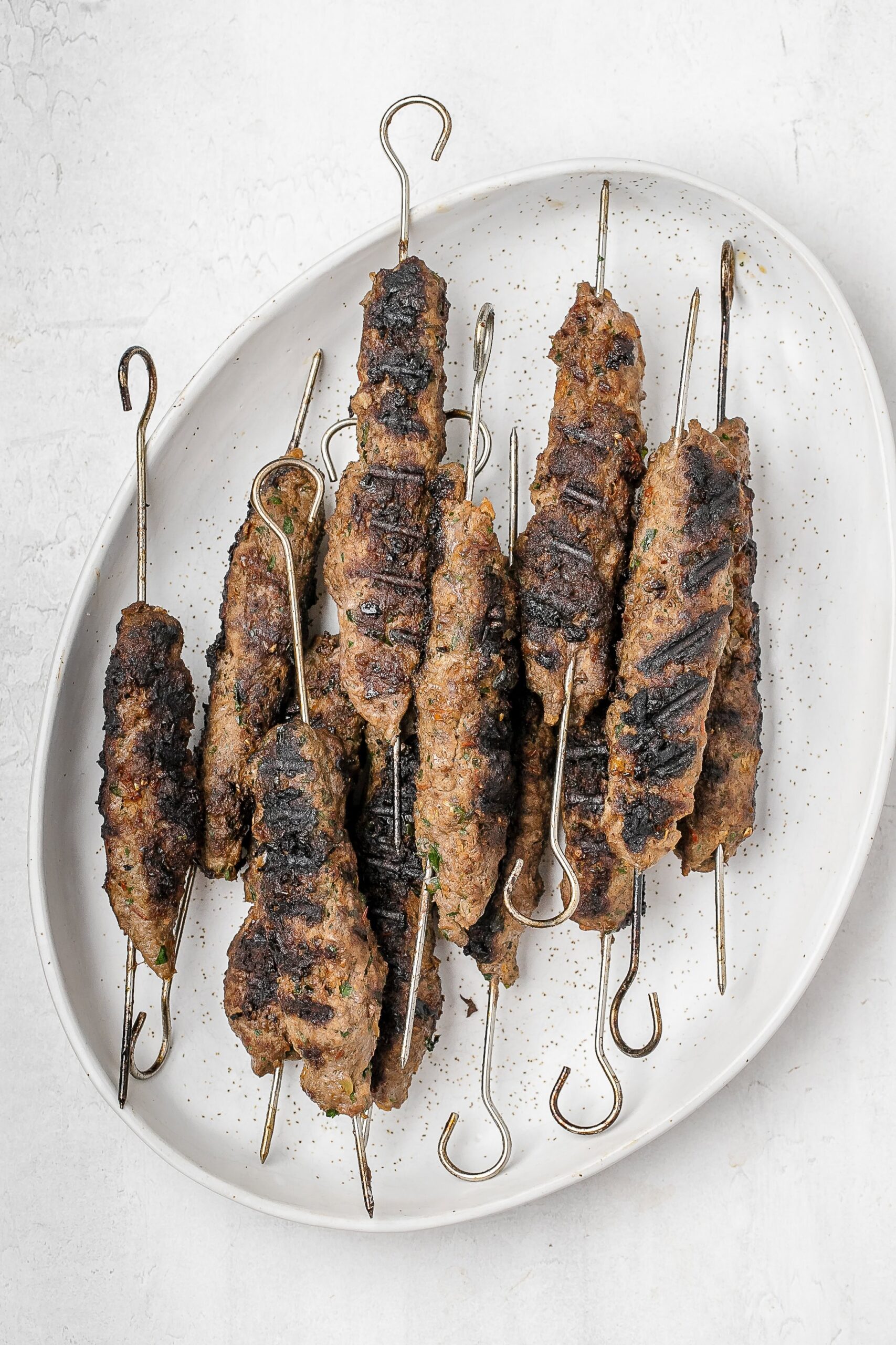 koftas on a platter after cooking. 