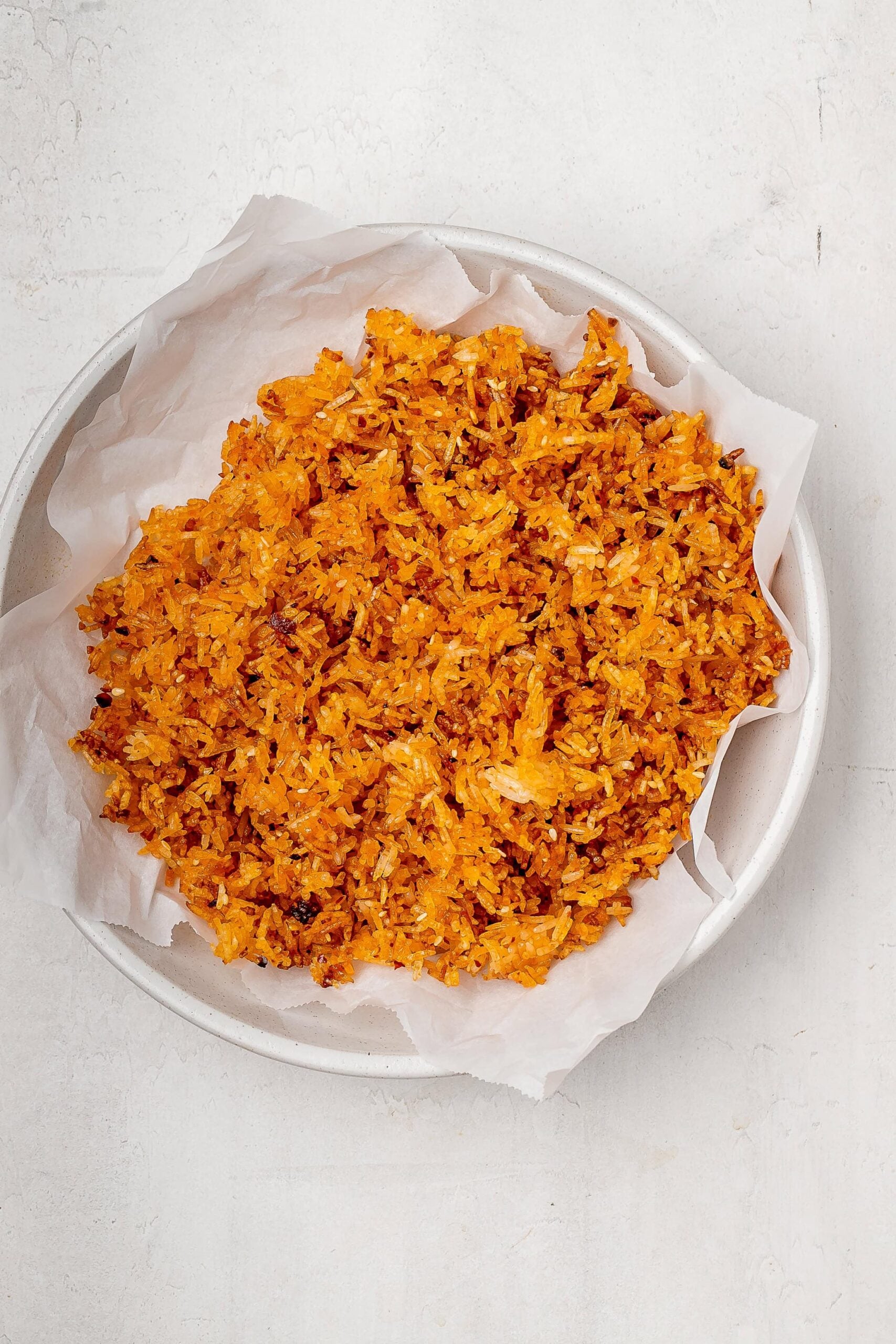 crispy rice on a plate. 