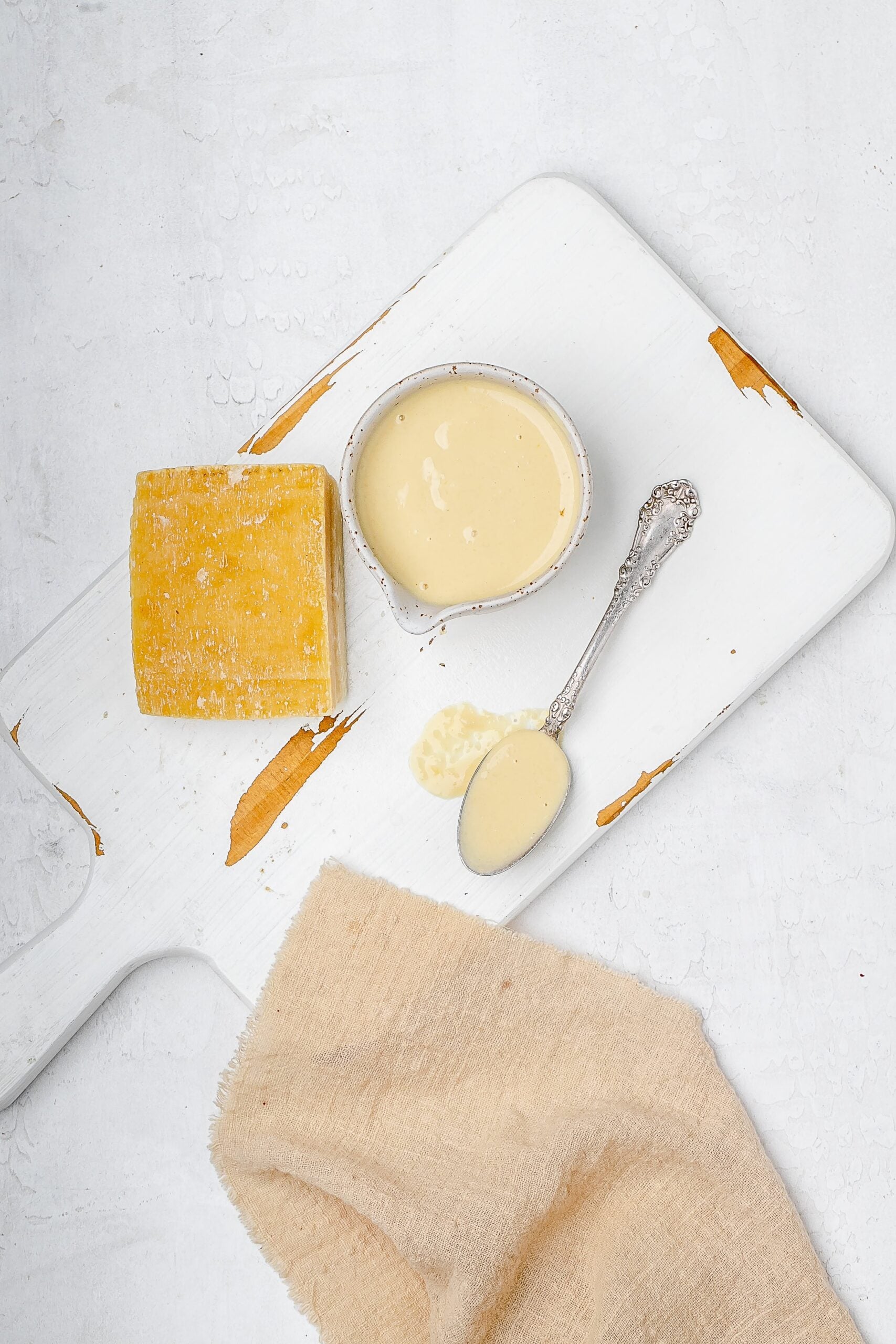 miso caesar dressing in a bowl.