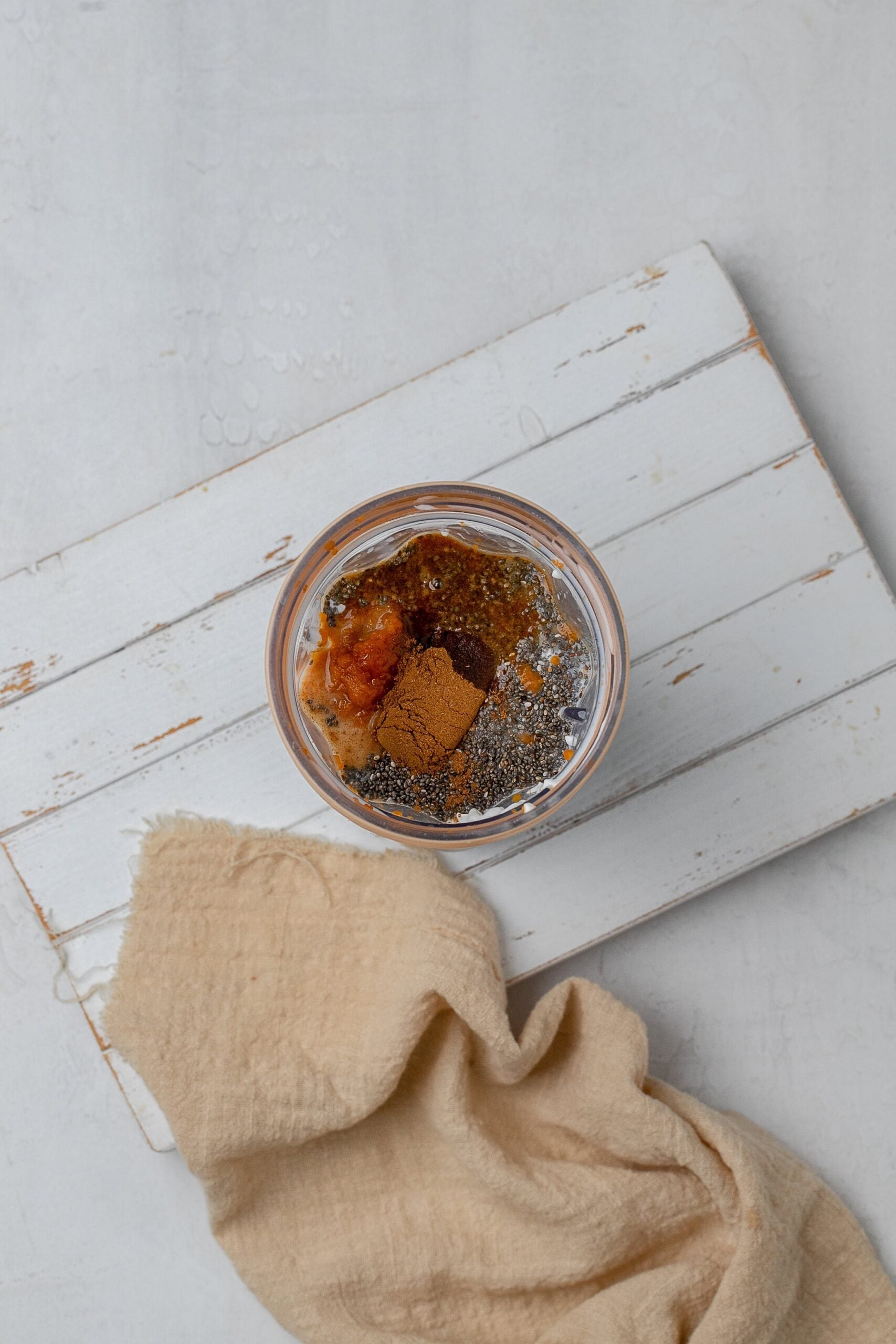 ingredients in blender before blending. 